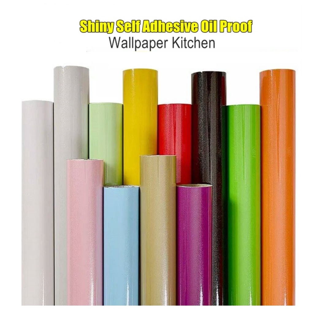 300CM X 60CM WALLPAPER GLOSSY REMOVABLE SELF ADHESIVE OIL PROOF