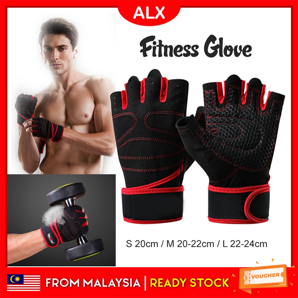ALX Breathable Sports Gym Gloves Weightlifting Fitness Training