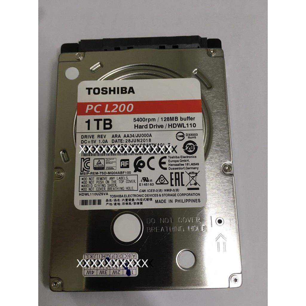 TOSHIBA 2.5" HDD 1TB 5400RPM INTERNAL HARD DISK SATA FOR NOTEBOOK