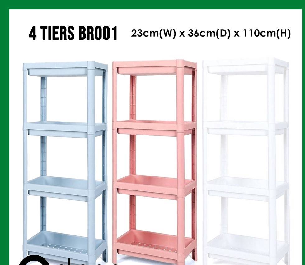 4 Tiers Plastic Bathroom Shelf, Shelves, Multipurpose Storage Unit Tray