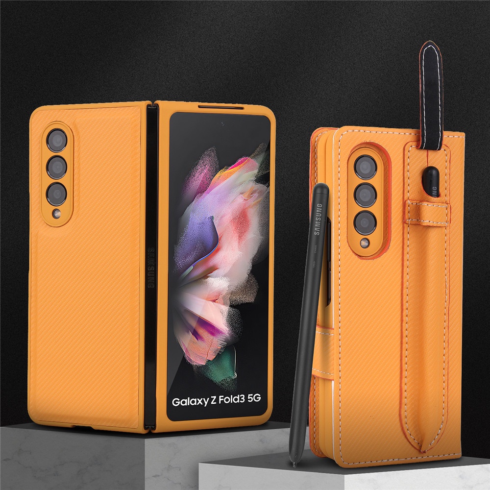 Samsung Galaxy Z Fold 3 Fold3 Genuine Leather Hinged Folding Bracket