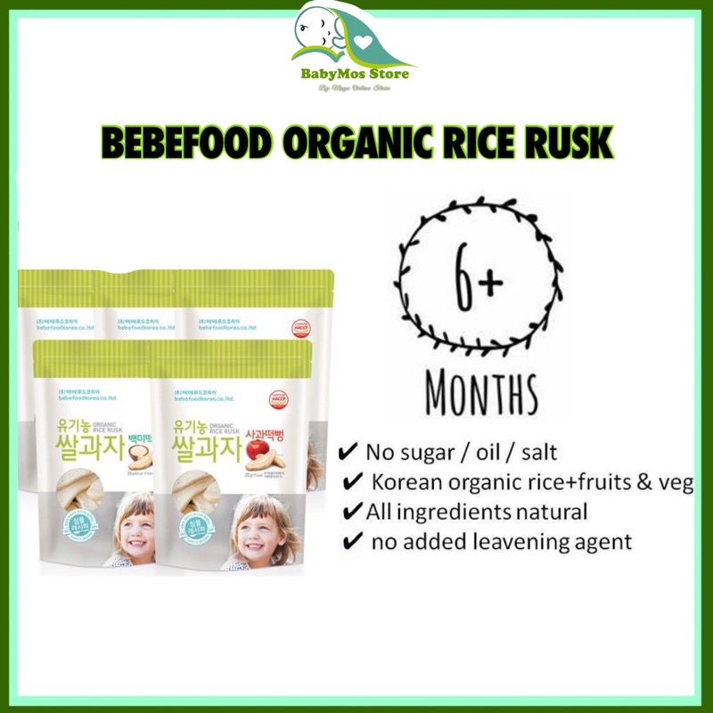 Bebefood Organic Rice Rusk for baby 6 months Shopee Malaysia