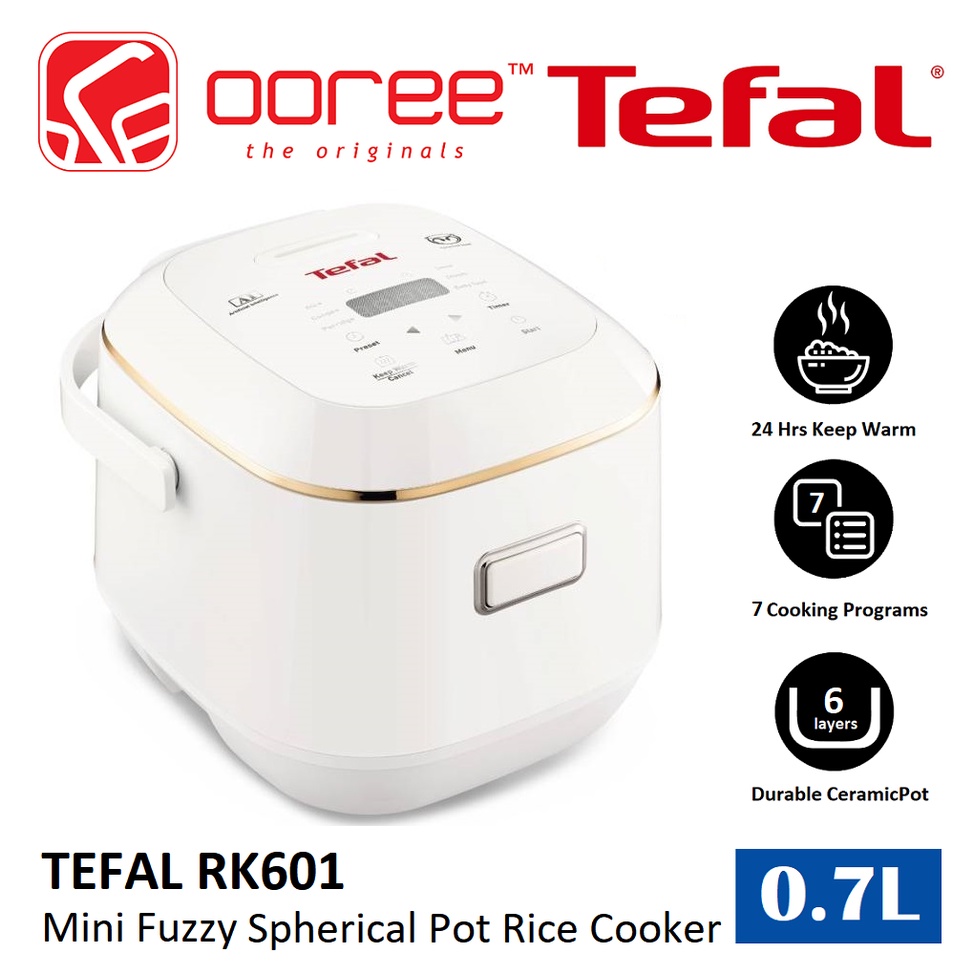 TEFAL RK6011 0.7L MINI FUZZY SPHERICAL POT RICE COOKER WITH 7 COOKING
