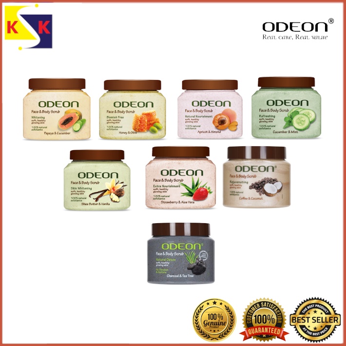 (NEW FLAVOURS) ODEON Face and Body Scrub 300/500 ml Exfoliate Purpose