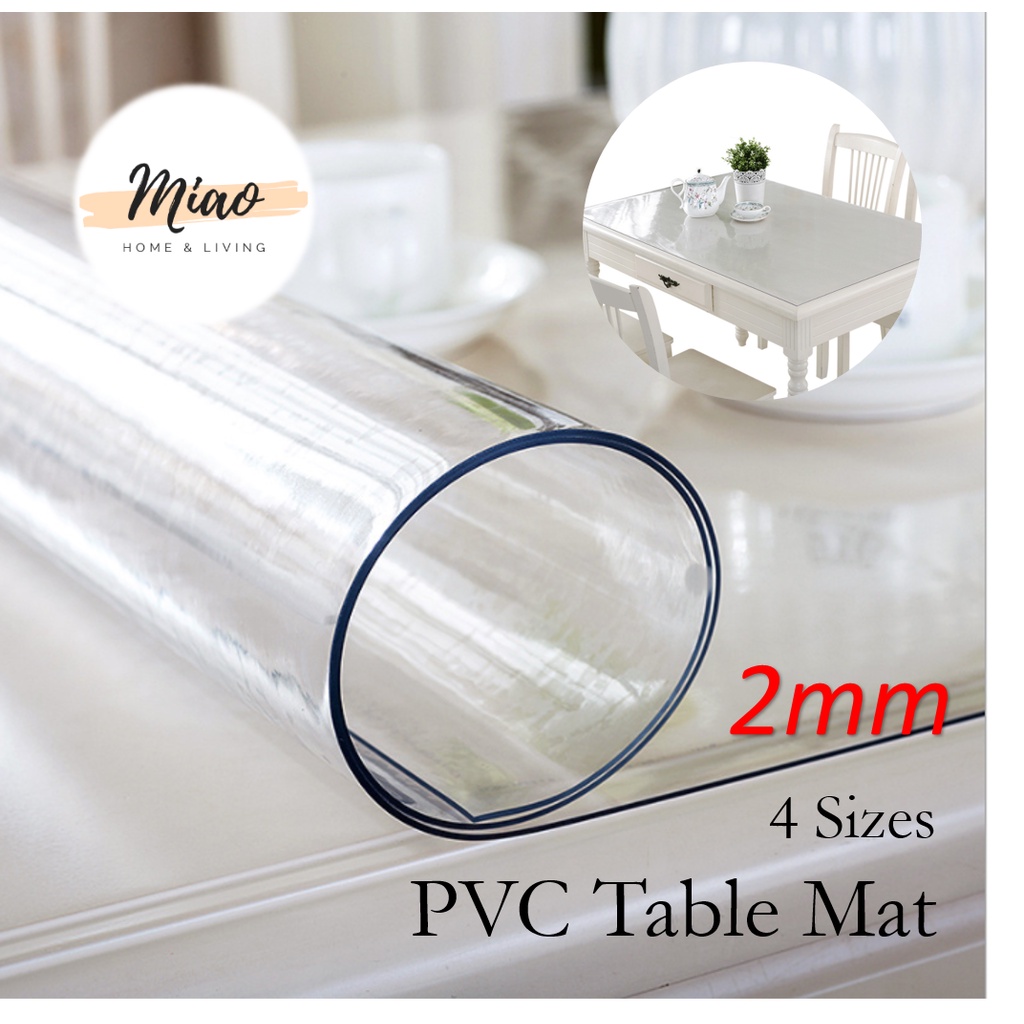 2mm Thick Clear Protective Table Pad Waterproof PVC Table Mat Cover