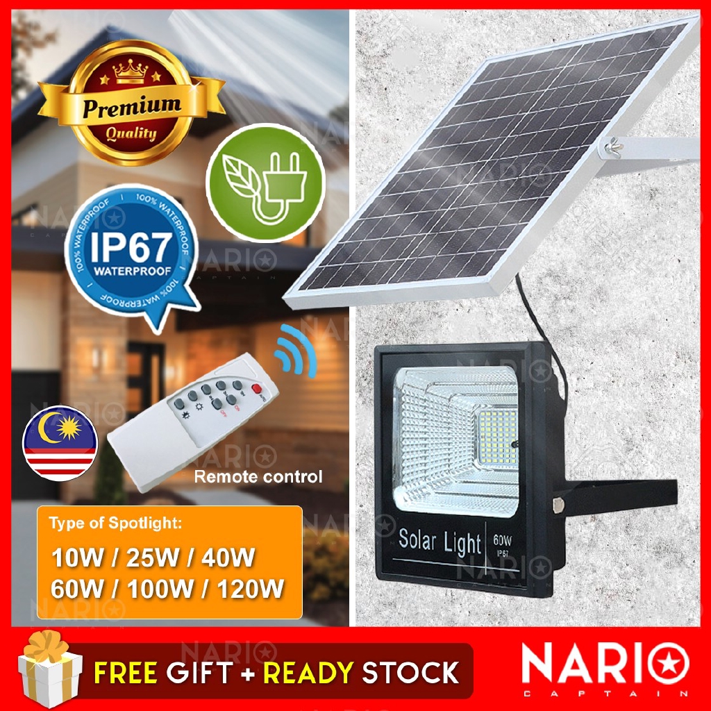 Waterproof IP67 Solar Power Spotlight 10W 25W 40W 60W 100W 120W 10