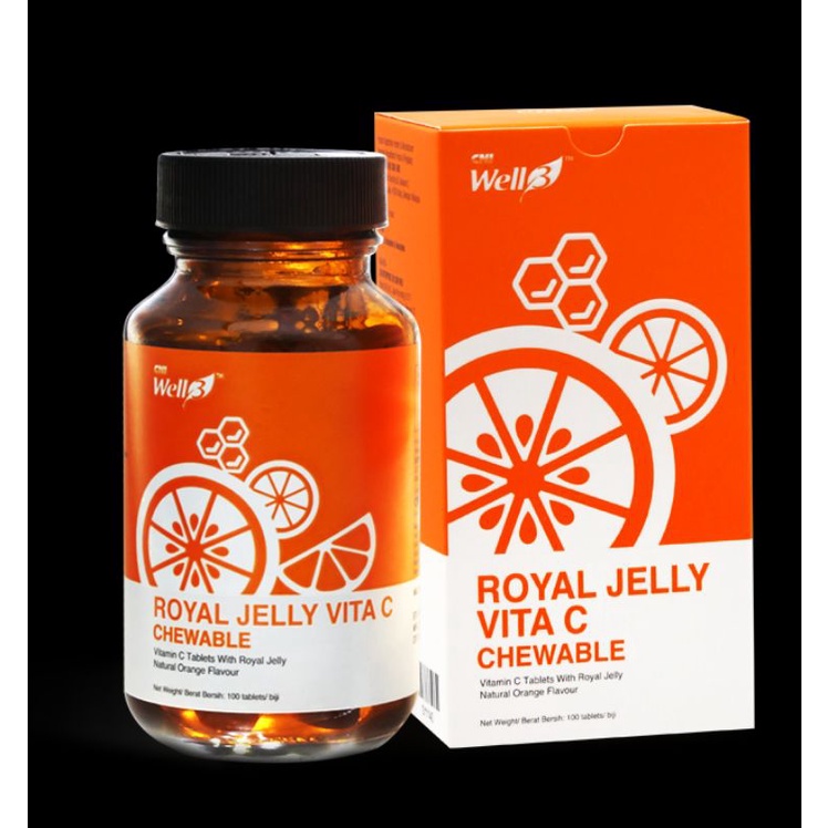CNI Well3 Royal Jelly Vitamin C 100 tablets x 250mg (Royal Jelly