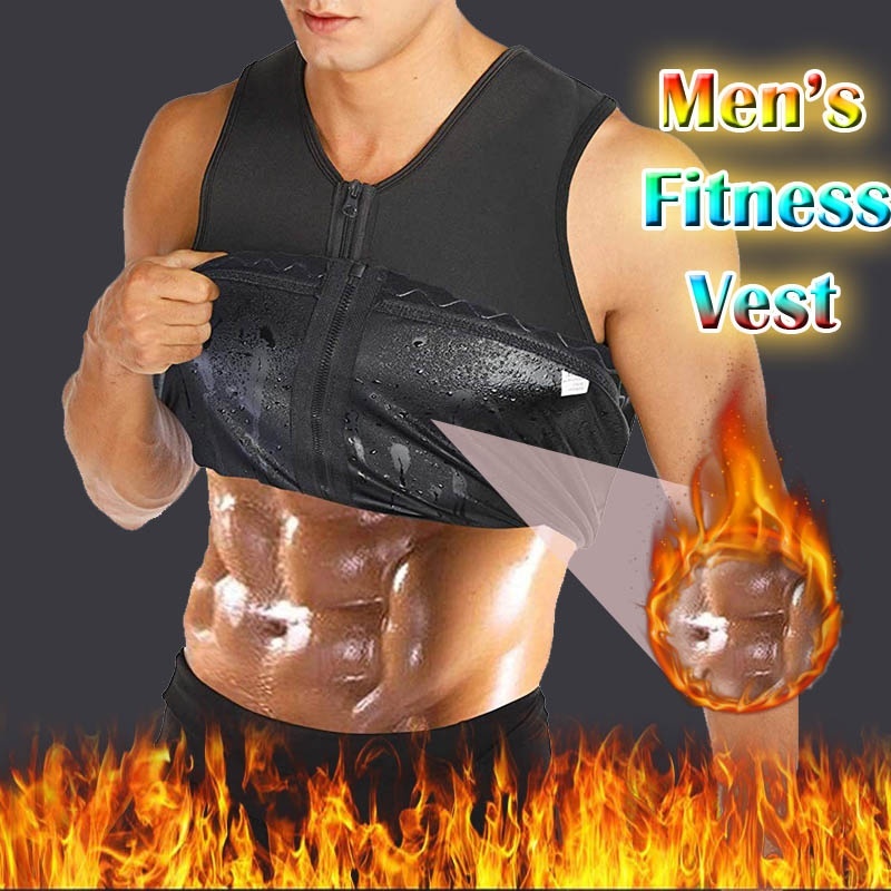 S4XL Sweat Sauna Body Shaper Men Slimming Vest Thermo Neoprene Trainer