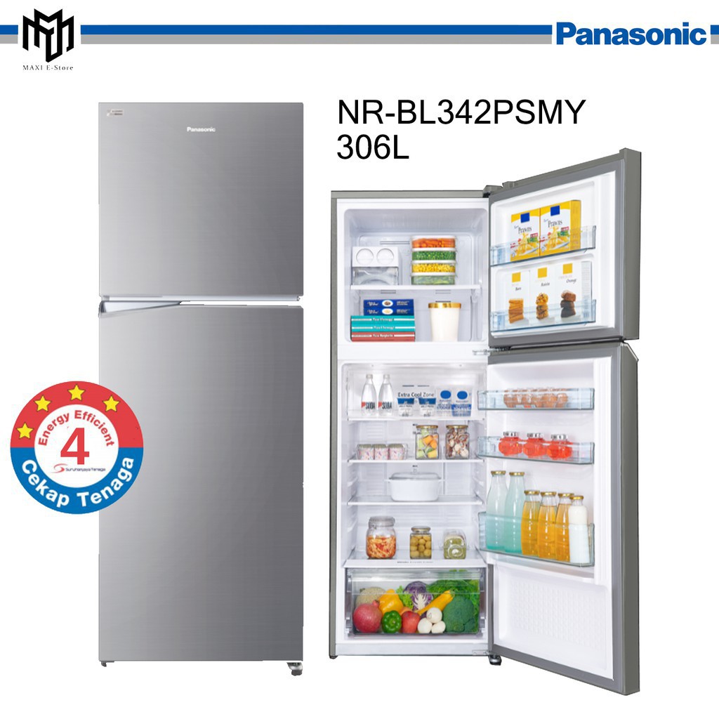 Panasonic Fridge NRBL342PS (325L) ECONAVI Inverter Refrigerator 4 Star
