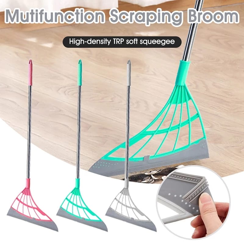 Magic cleaning silicone broom mop wiper dry & wet sweeping hair