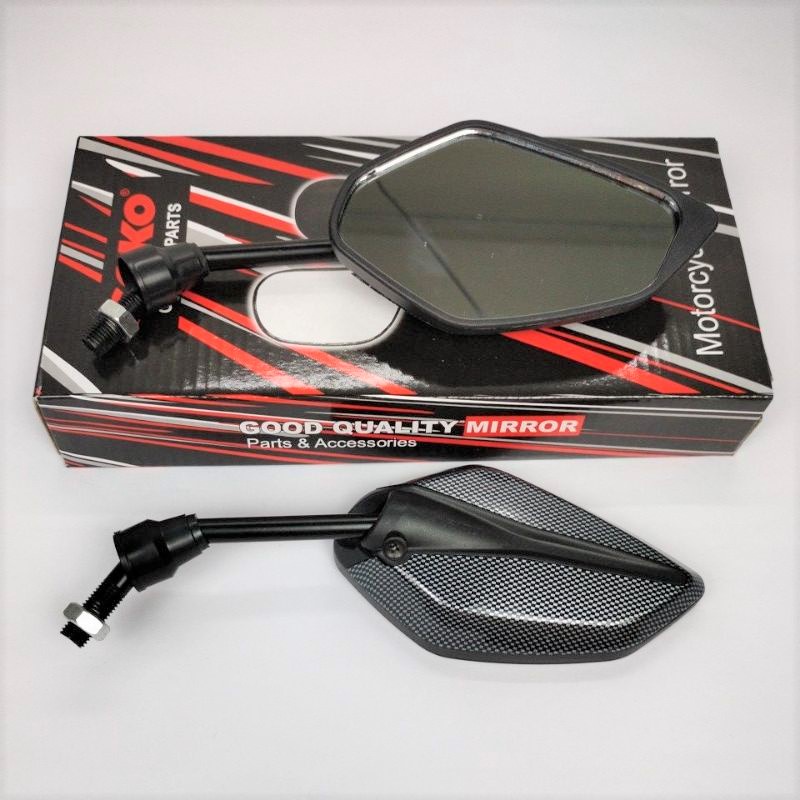 YAMAHA Mini Carbon Side Mirror Y15/Lc135/Lagenda/Y100 Shopee Malaysia