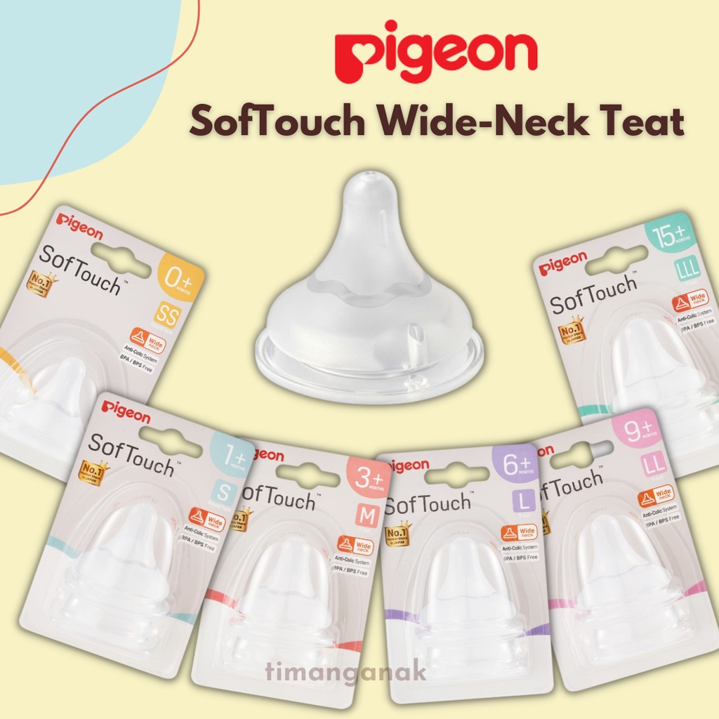 Original Pigeon Teat / Puting Pigeon / Pigeon SofTouch WideNeck Teat