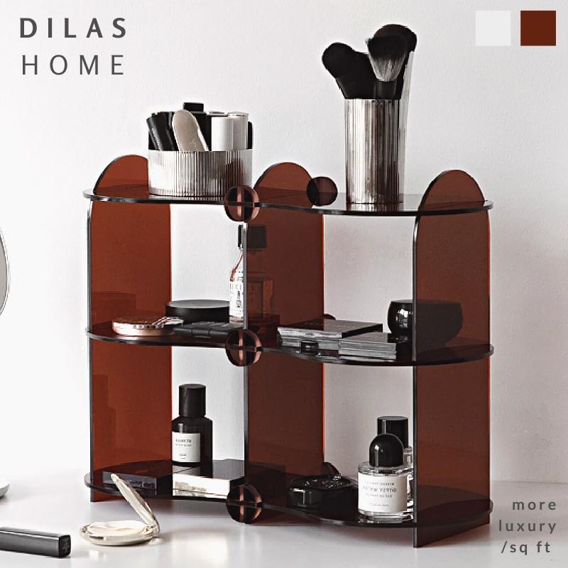 DILAS HOME 3Tier Modern Curved Acrylic Perfume Cosmetic Candle Display