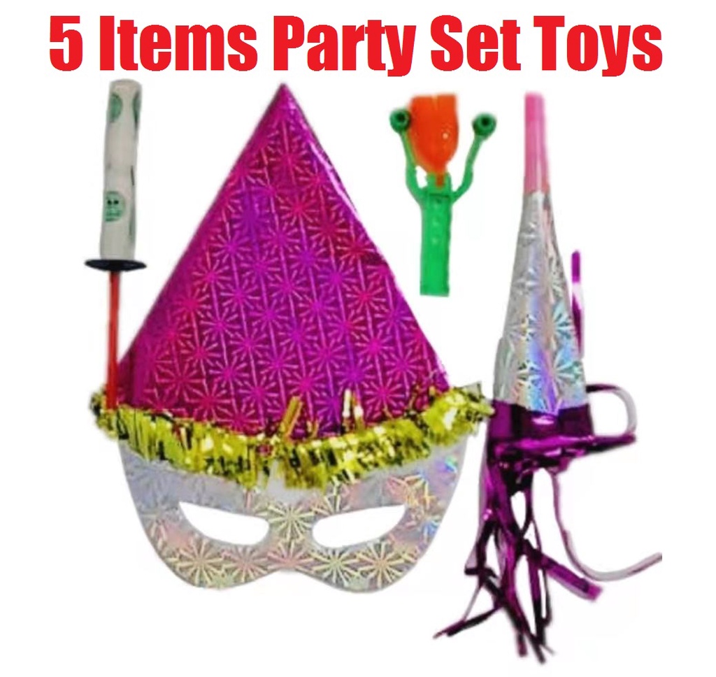 5 Items Birthday Party Hat Set Kids Children Parties Accessories Kid