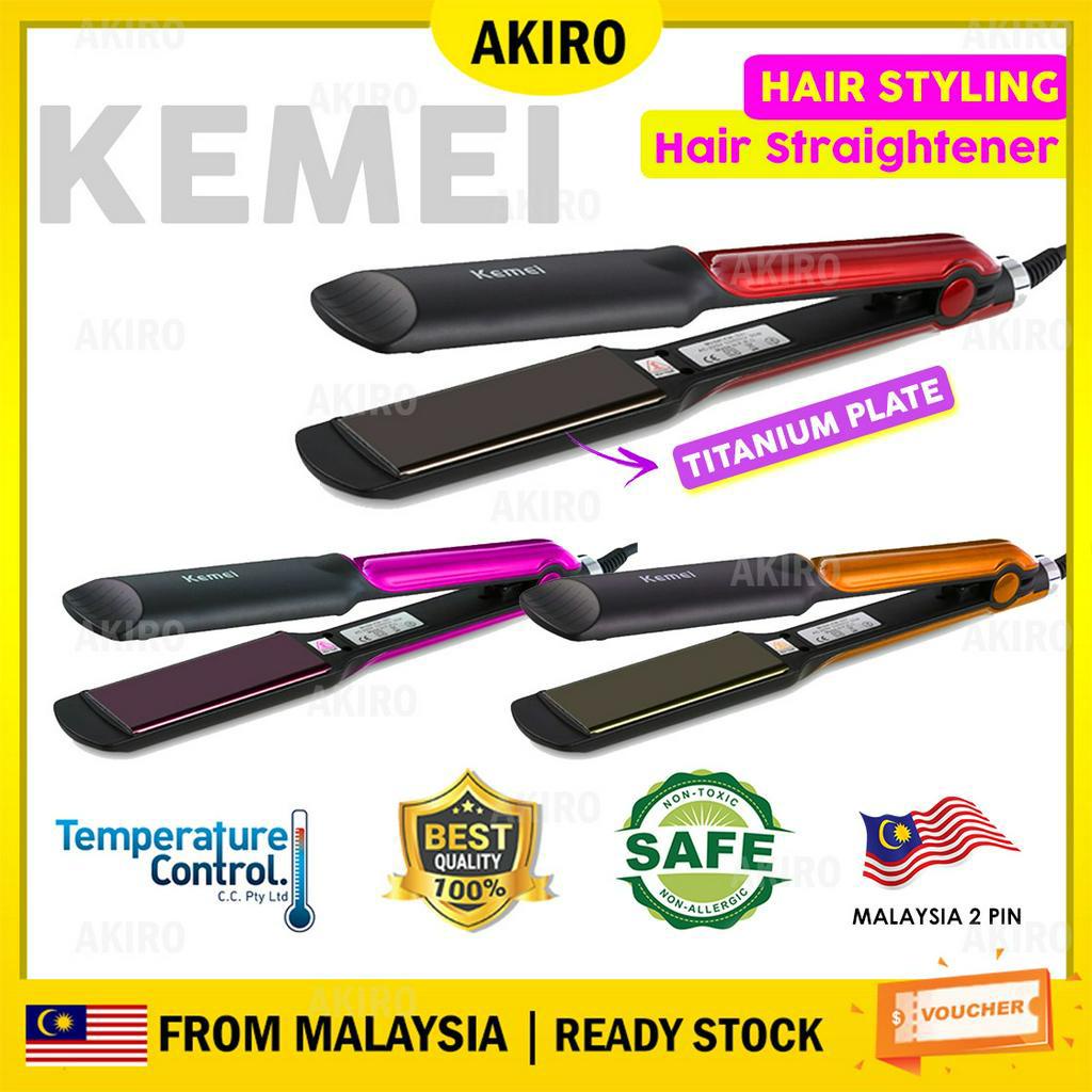 AKIRO KEMEI Professional Titanium Stylish Plate Perm Flat Iron Hair