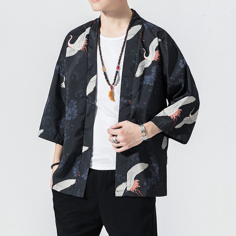 New 2021 Autumn Kimono Streetwear Jacket Men Kimono Men Cardigan
