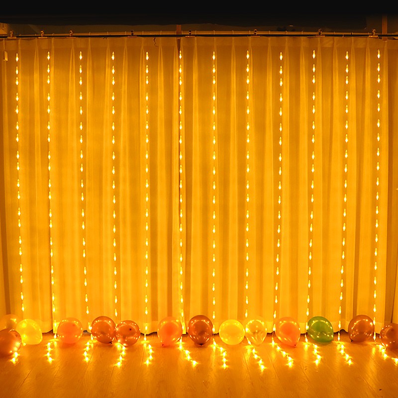 3x3M LED Fairy Wedding Party Lampu Garland LED Curtain string Light