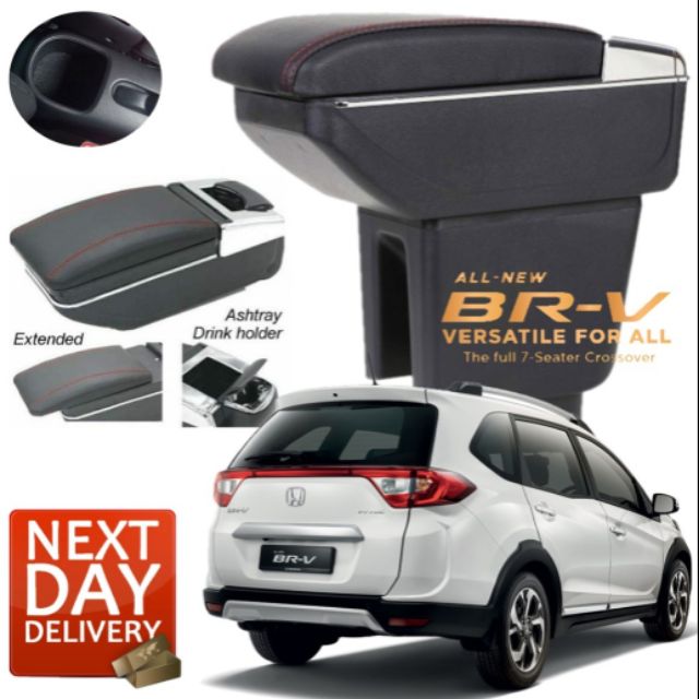 Honda BRV Single Layer Arm Rest Armrest Console Black Leather Non usb