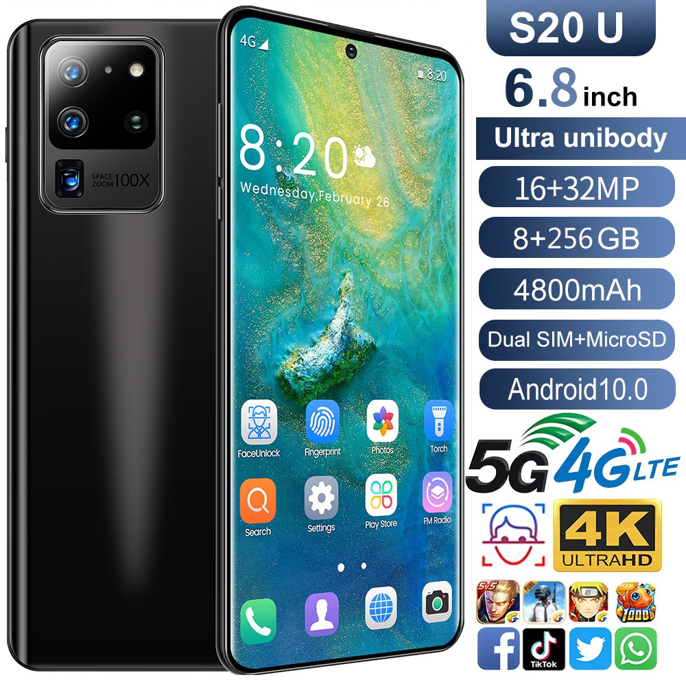 [Original] The new S20U smartphone 6.8 inches 8 + 256G 4G 5G mobile