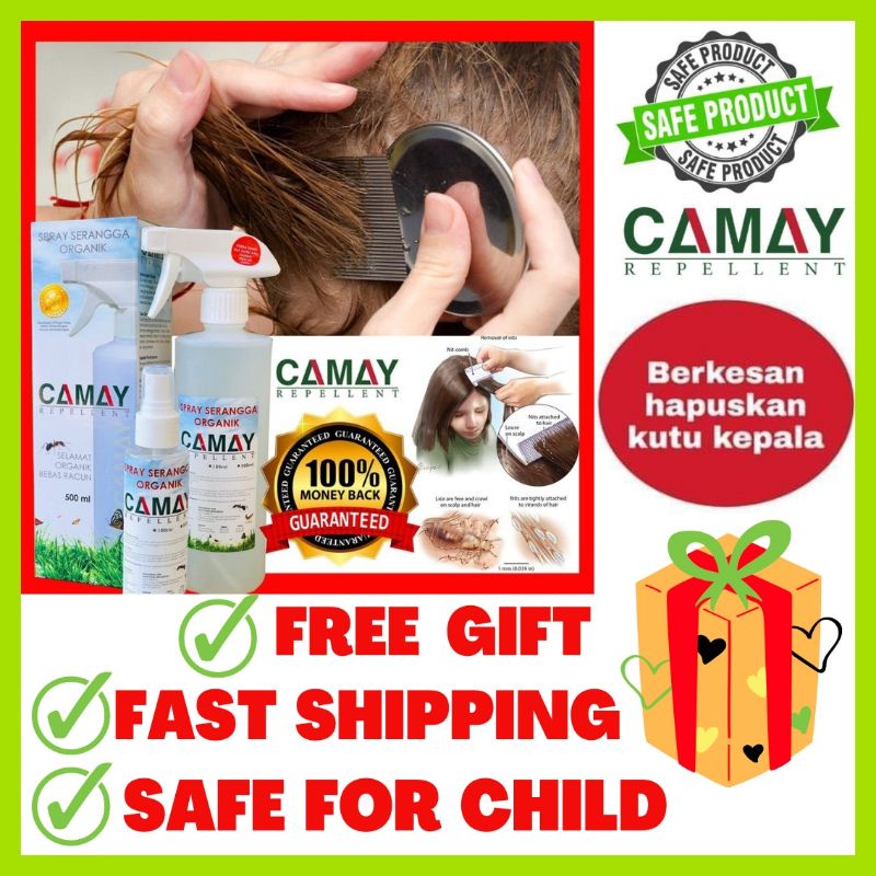 Ubat Kutu Rambut Kepala Natural Head Lice Camay Repellent Spray