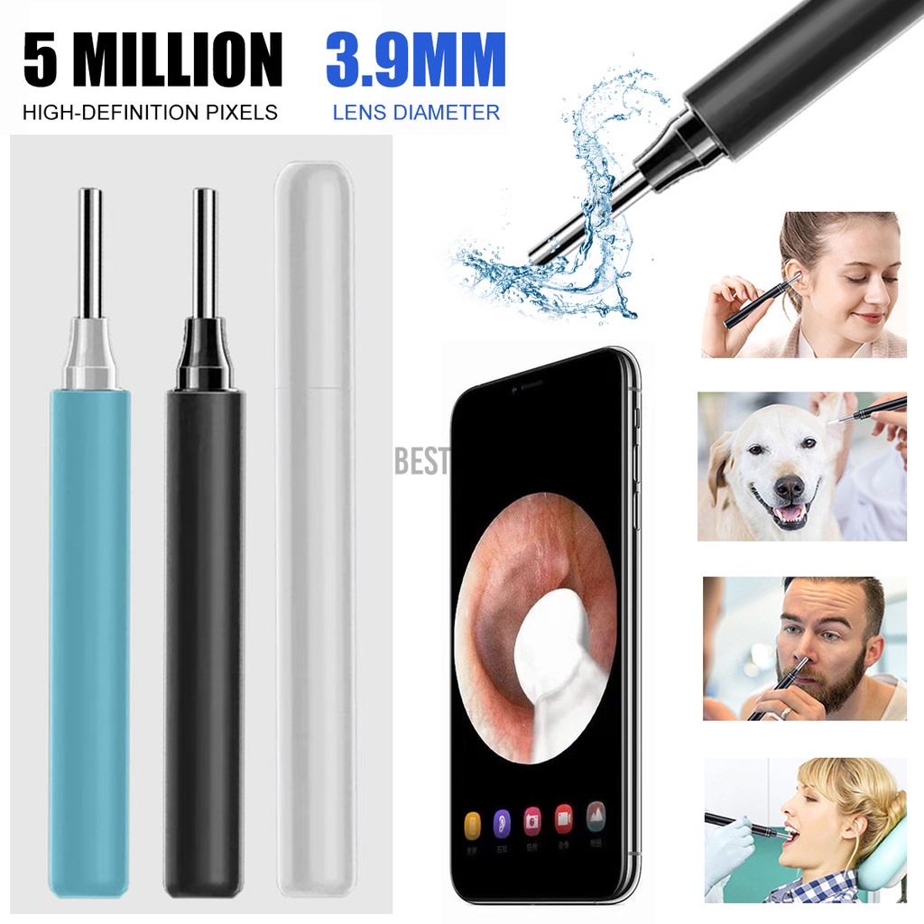 Smart Wireless Visual Ear Clip Endoscope Illuminated Waterproof Ear