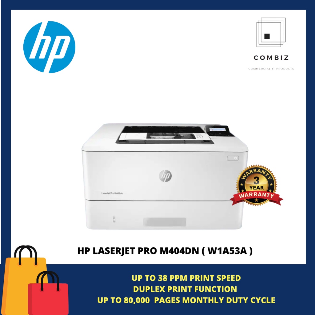 HP LaserJet Pro M404DN ( W1A53A ) UP TO 38 PPM PRINT SPEED Shopee
