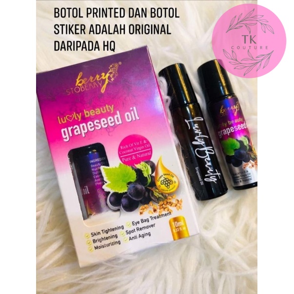 (READY STOCK) LUVLY BEAUTY GRAPESEED OIL BY BERRY STOBERRY ORIGINAL HQ
