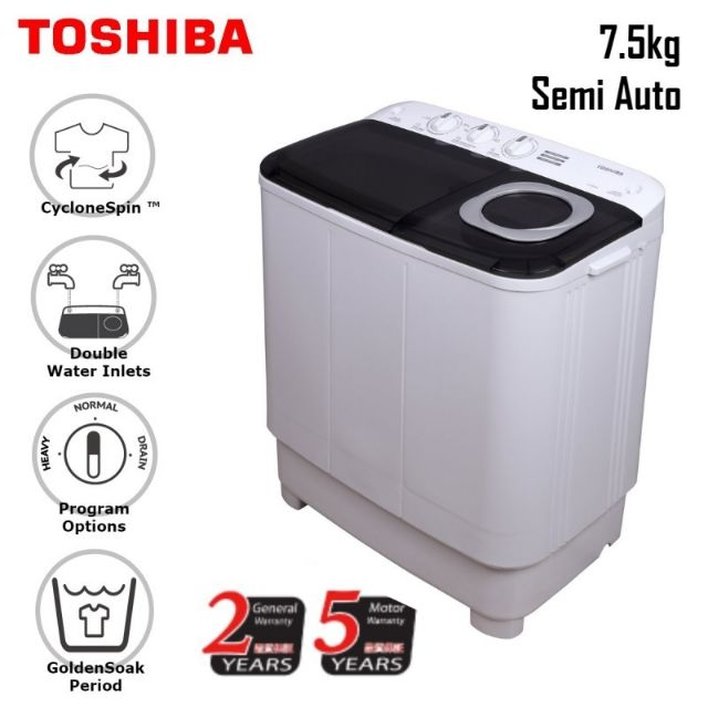 TOSHIBA 7.5KG Semi Auto Wasin Mesin VHH85MM Shopee Malaysia