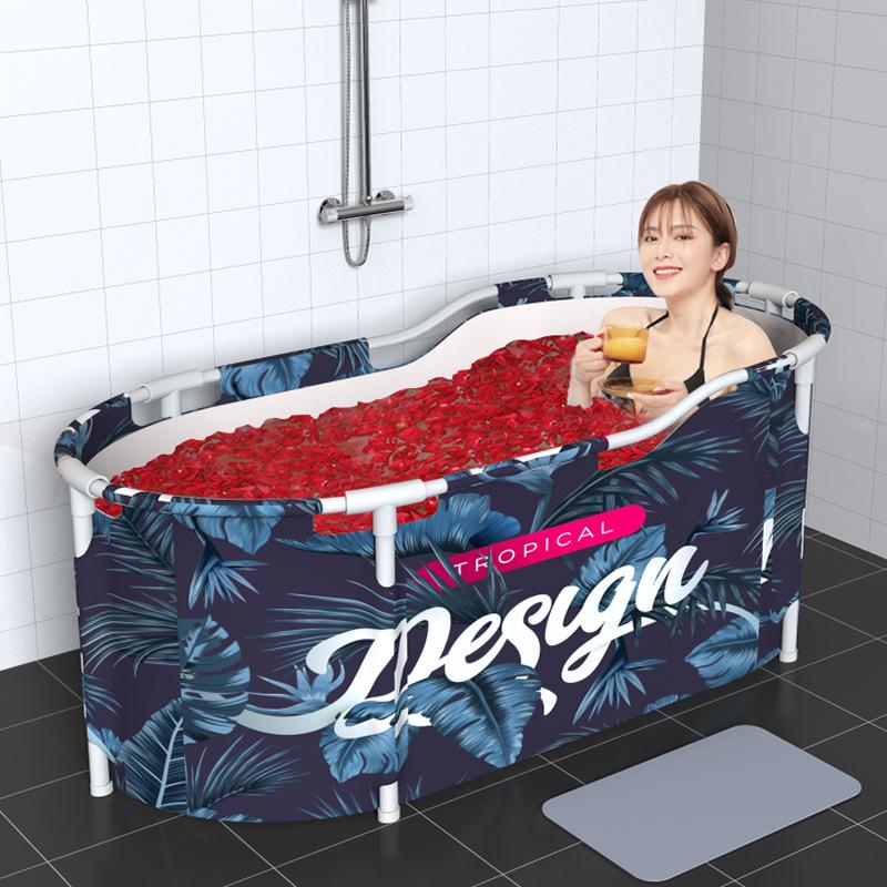 Portable Foldable Bathtub With Lid Double NonInflatable Foldable Bath