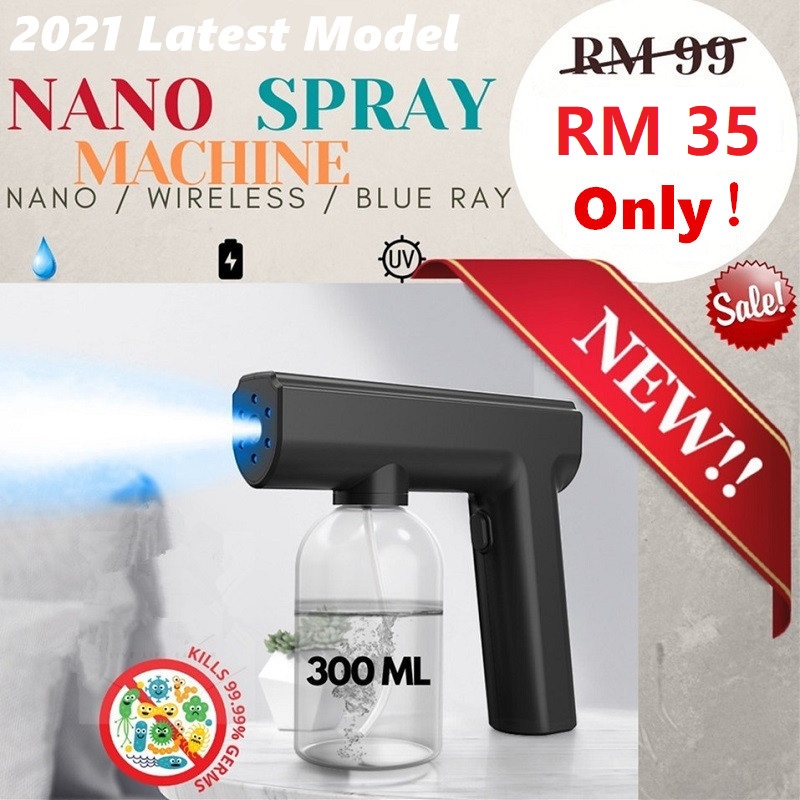 【READY STOCK】USB Nano Spray Gun Alcohol Sprayer Blue Light Nano Steam
