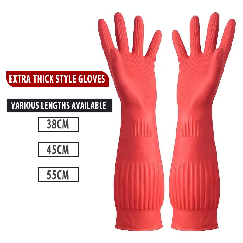 Household Pink Rubber Gloves Kitchen Cleaning Tools Ladies Dishwashing Gloves/Sarung Tangan