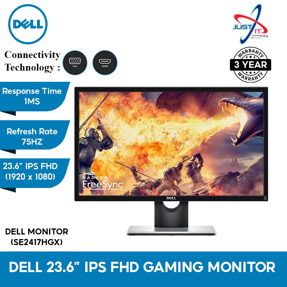 Dell SE2417HGX 23.6" TN FHD 75HZ 1MS Freesync LED Monitor Shopee Malaysia