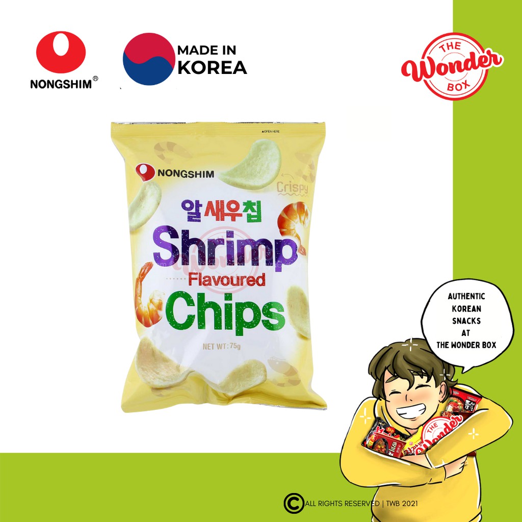 MADE IN KOREA Korean Nongshim Shrimp Flavoured Chips 75g 농심알새우칩 THE