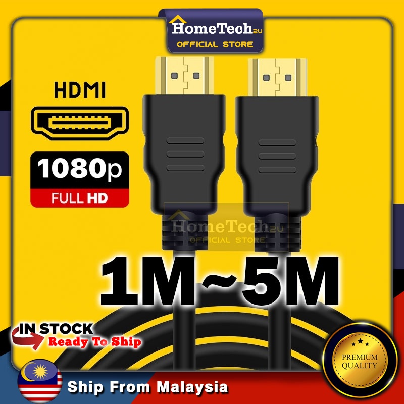 HDMI Cable for TV V1.4 4K Full HD 1080 For TV Laptop PS Astro Wayar HDMI 1m 1.5m 3m 5m Shopee