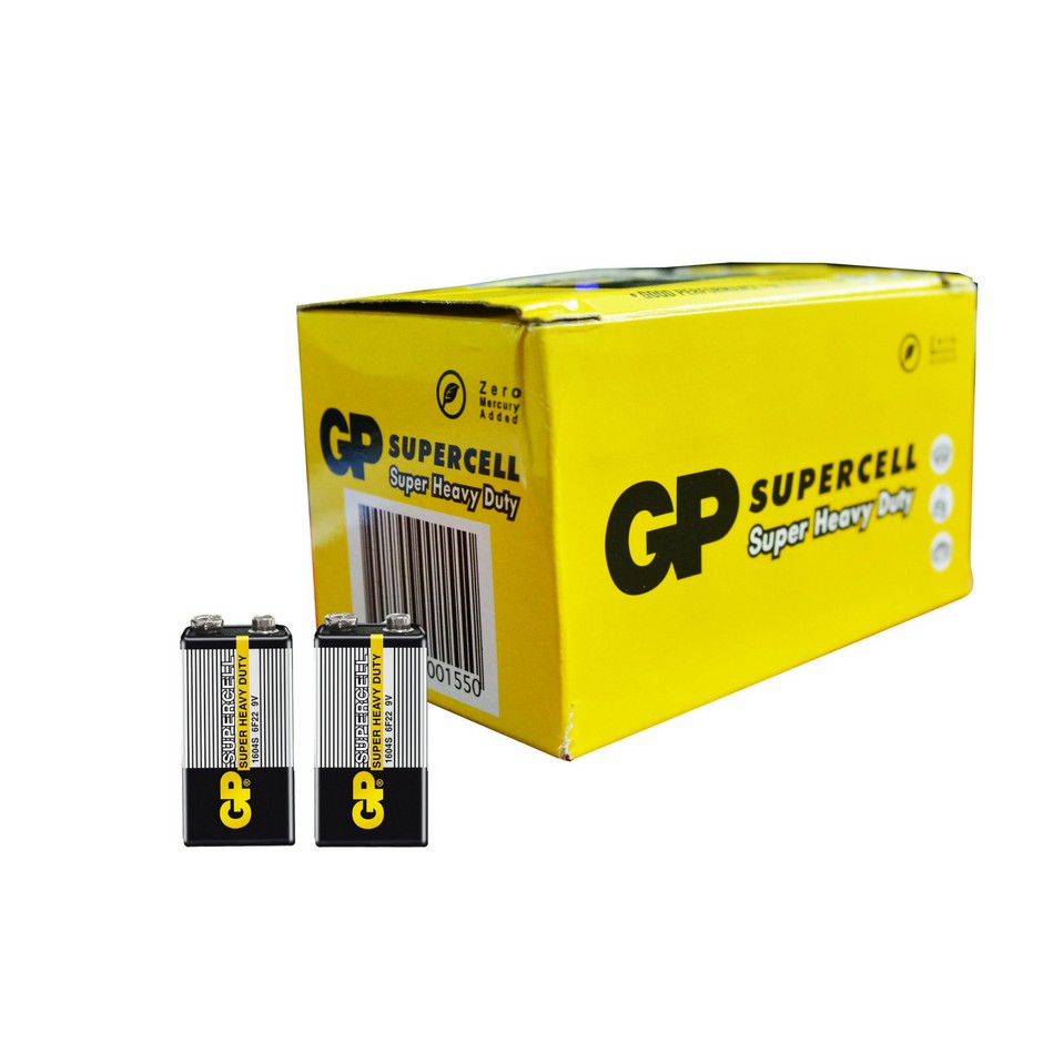 GP Supercell Heavy Duty 9V Battery (1Box 10Pcs) / Bateri GP 9V