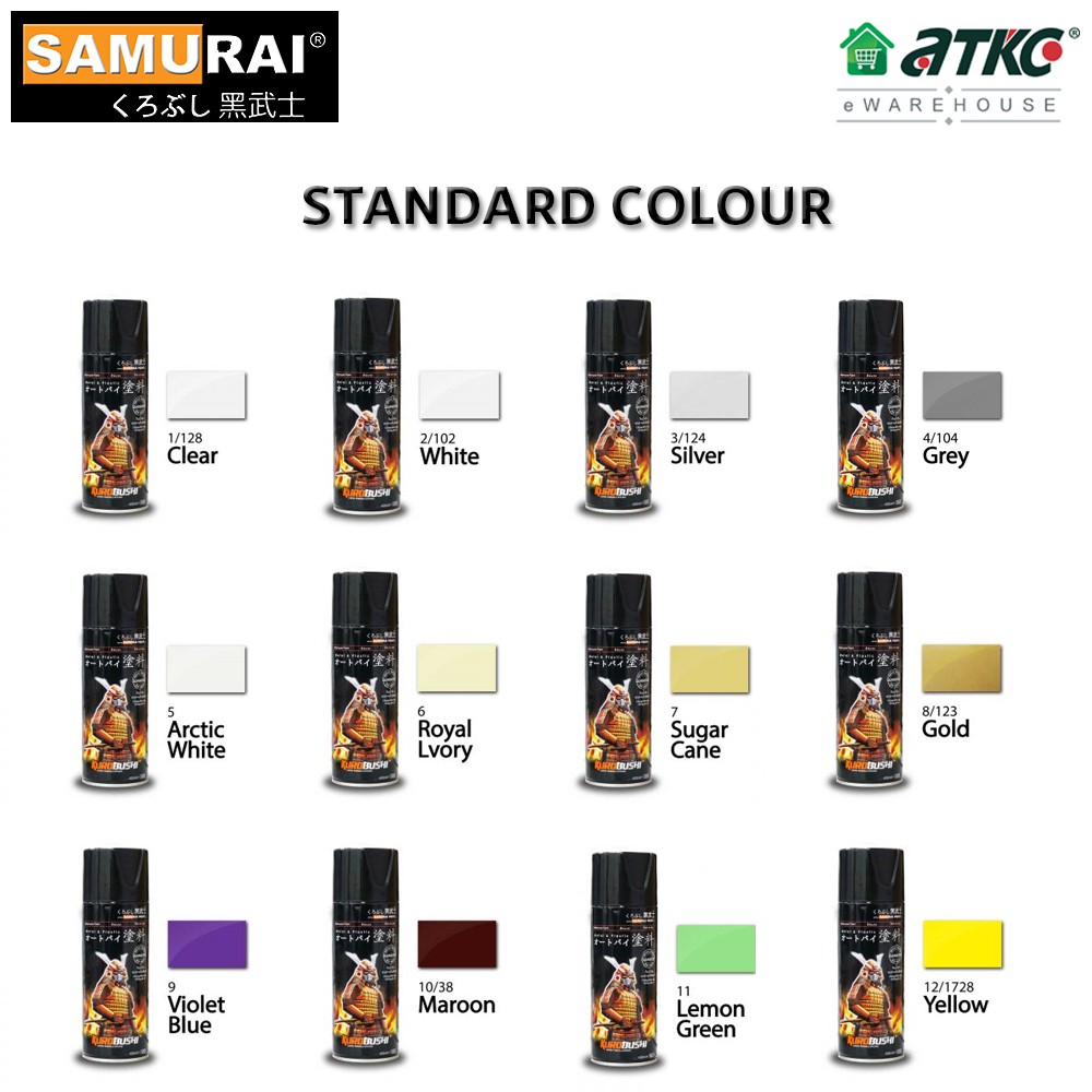 Samurai Paint Standard Colour 400ML (Chart 1) Shopee Malaysia
