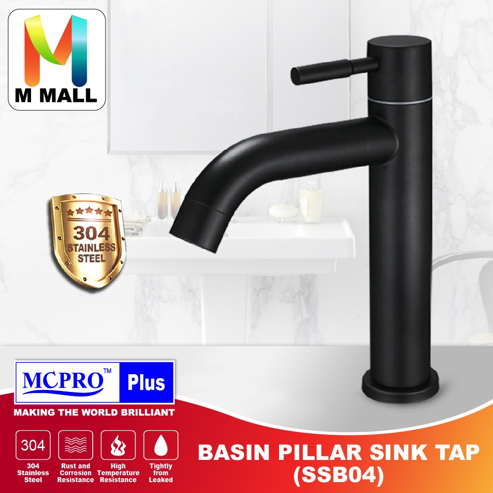 MCPRO PLUS Stainless Steel SUS304 Bathroom / Toilet Faucet PILLAR SINK
