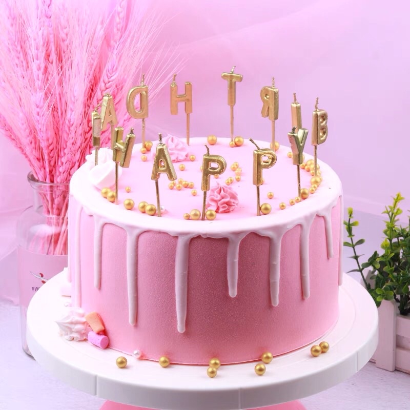Happy Birthday Candle （Gold）金色生日蜡烛 Shopee Malaysia