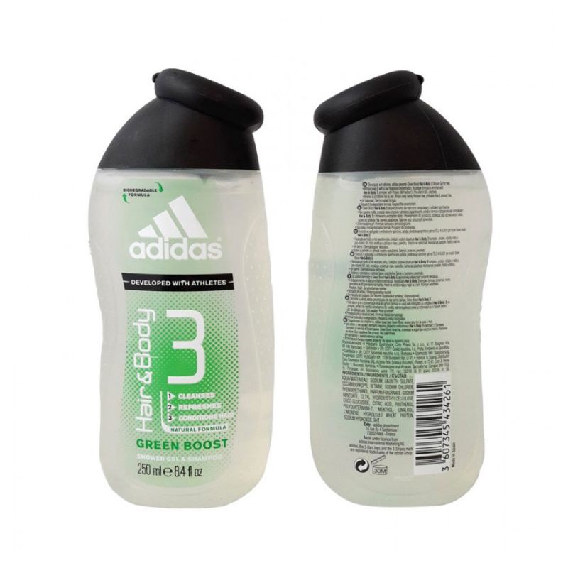ADIDAS SHOWER GEL 250ML MEN, HAIR & BODY GREEN BOOST Shopee Malaysia