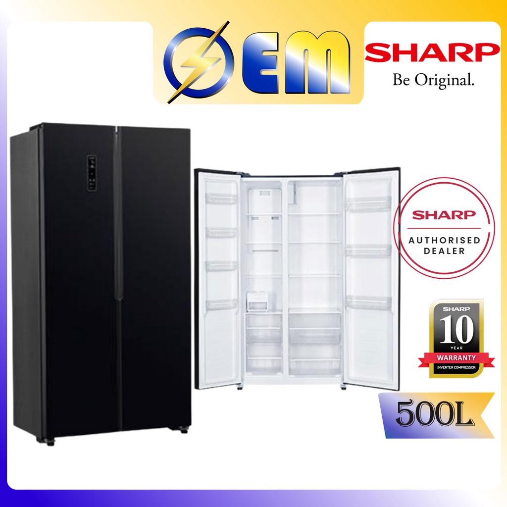 500L Sharp Side by Side Door Fridge Peti Sejuk Quick Cooling