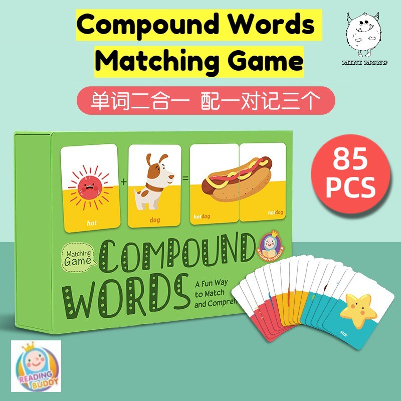 Compound Words Matching Game Fun Learning English Words Children Kids