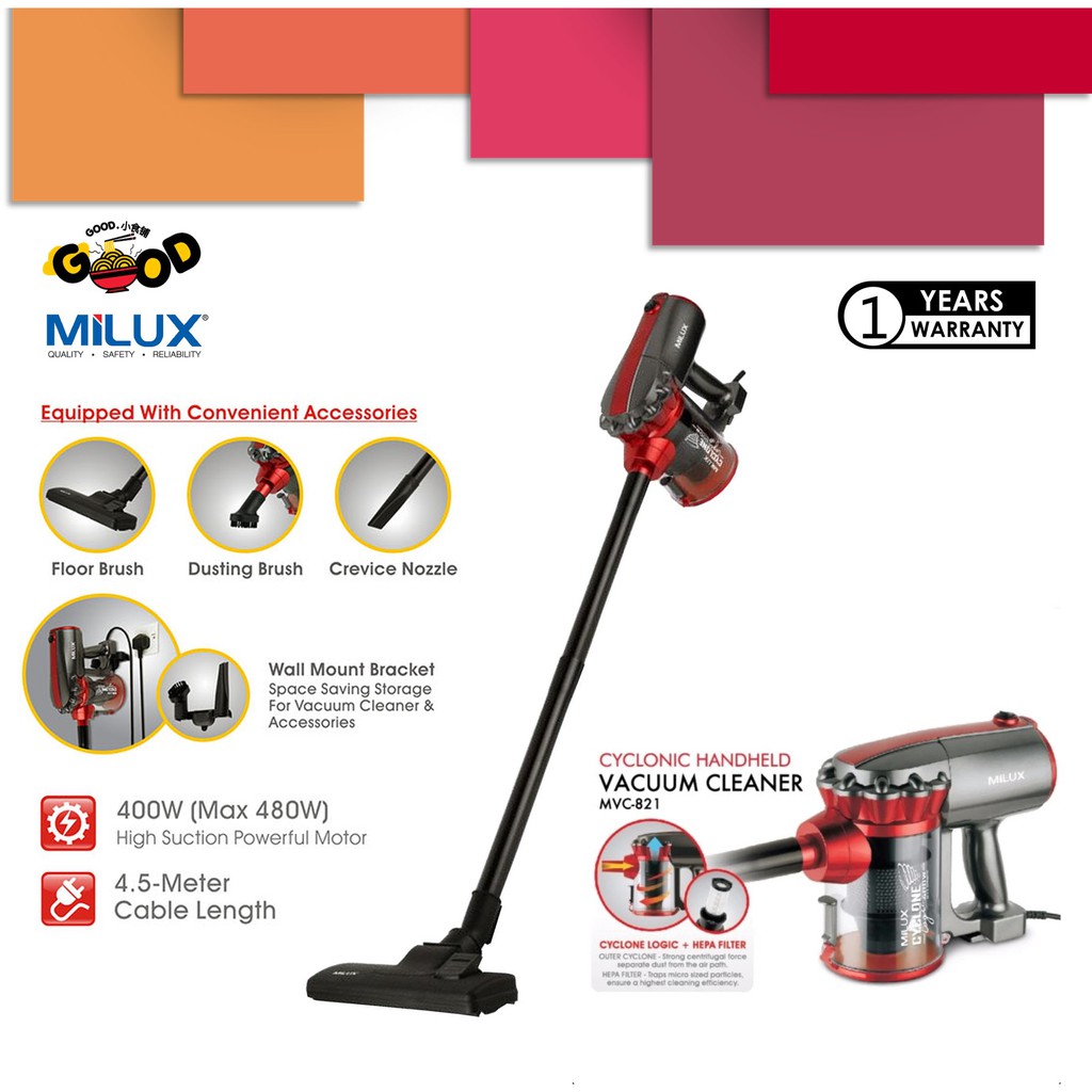 Milux Cyclonic Handheld Vacuum MVC821/Khind Vacuum Cleaner Basic