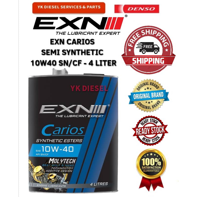 [READY STOCK] EXN CARIOS SAE 10W40 SEMI SYNTHETIC 4L MOLYTECH Engine
