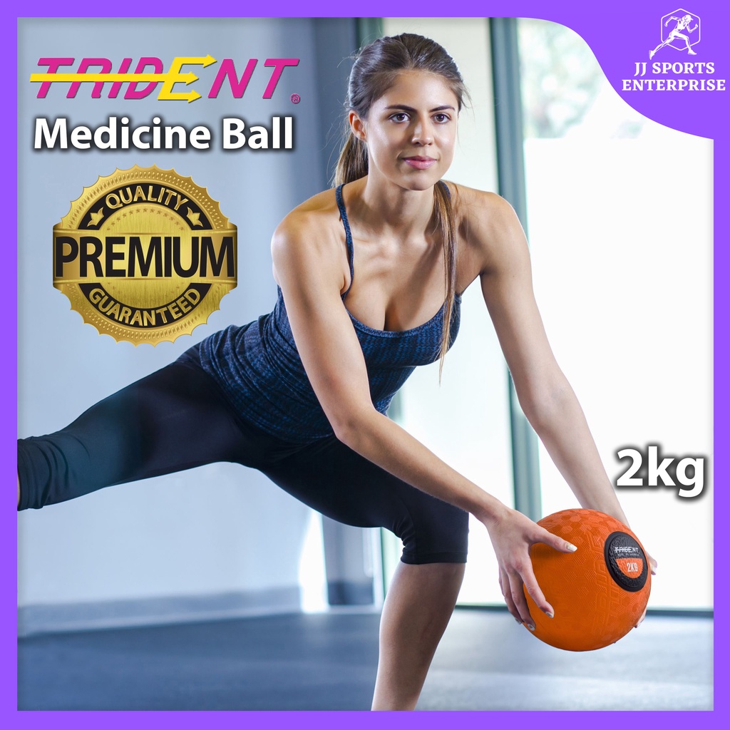 Trident Premium Rubber Medicine Ball with Bounce 2kg Rubber Gravity