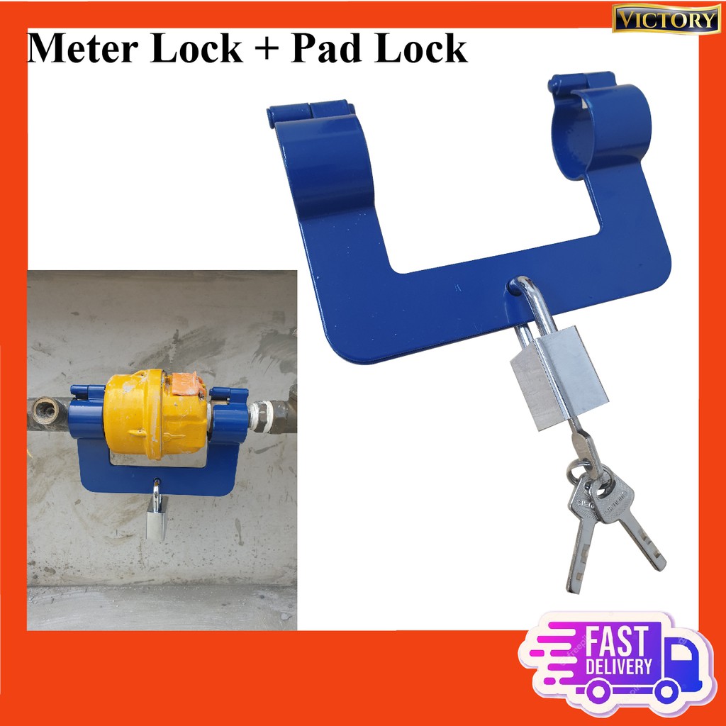 [Ready Stock] Iron Water Meter Lock with Padlock Set, Kunci Meter Air