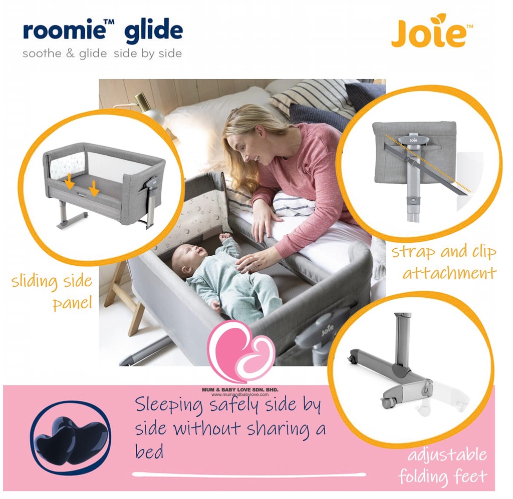 Joie Roomie Glide Baby Bed Side Baby (newborn till 9kg