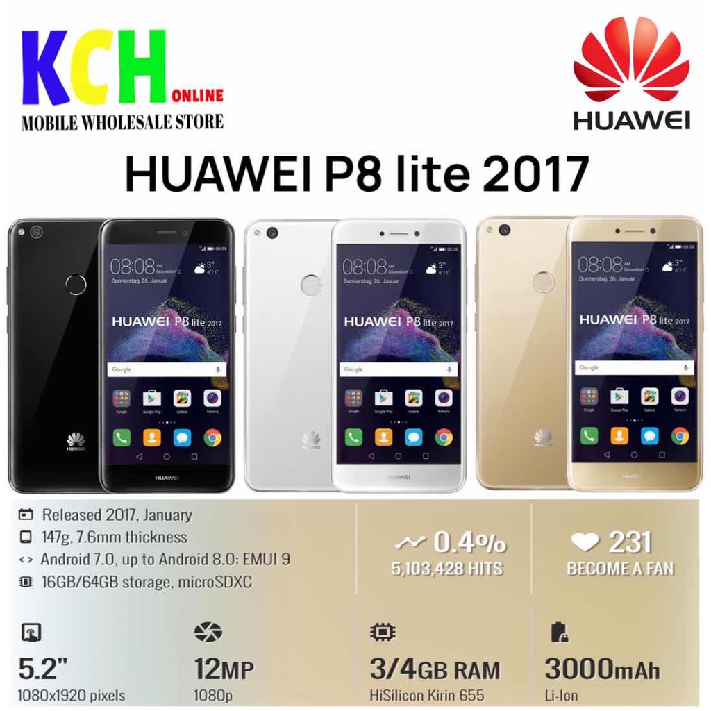 Huawei P8 Lite 2017 (3+32gb) / (4+32gb) (100 Original
