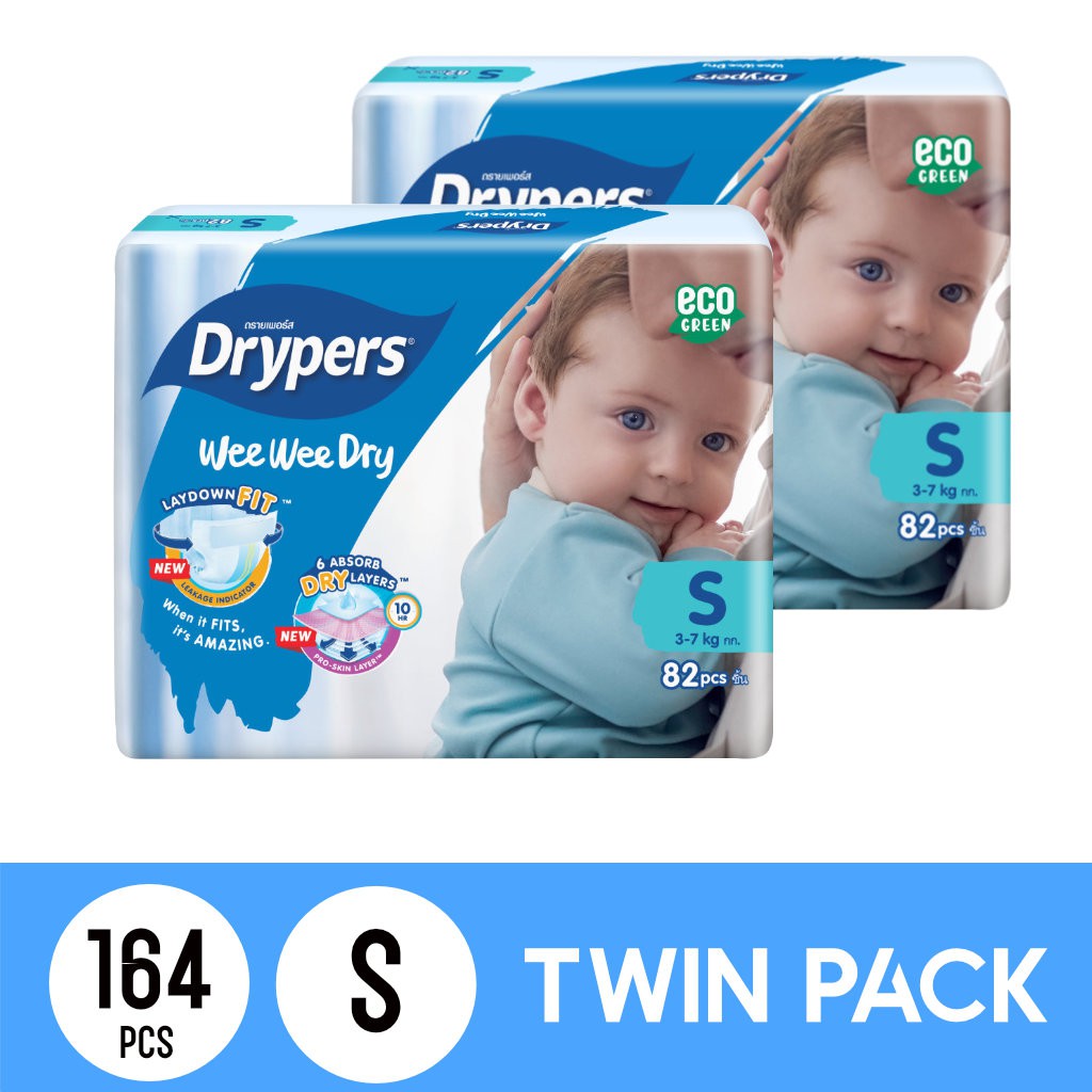 Drypers Wee Wee Dry Twin Pack S82 (164s)