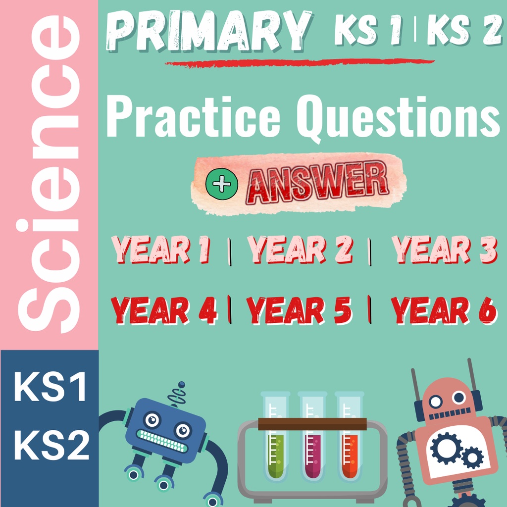 2🅿 KS1 & 2 Primary Science Worksheets With Answer Year 1 Year 2 Year3 Year4 Year5 Year 6