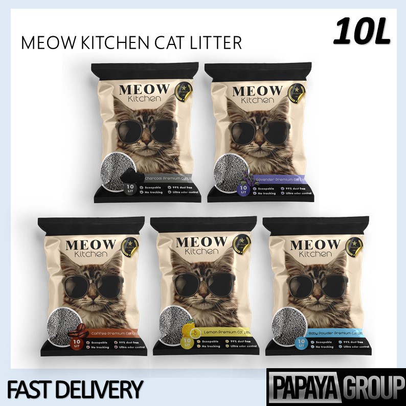 Meow Kitchen Bentonite Cat Litter 10L ( Cat Sand / Pasir Kucing Wangi